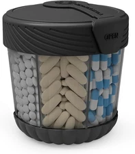 Large Pill Dispenser, Portable Pill Bottle Organizer for 7 Various Vitamins, Ant