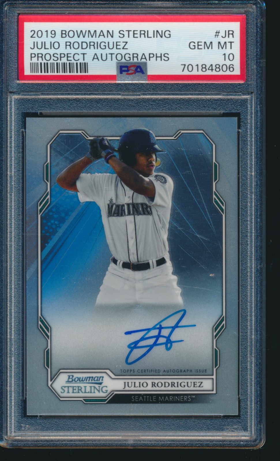 PSA 10 JULIO RODRIGUEZ AUTO 2019 Bowman Sterling Autograph Rookie RC GEM MINT