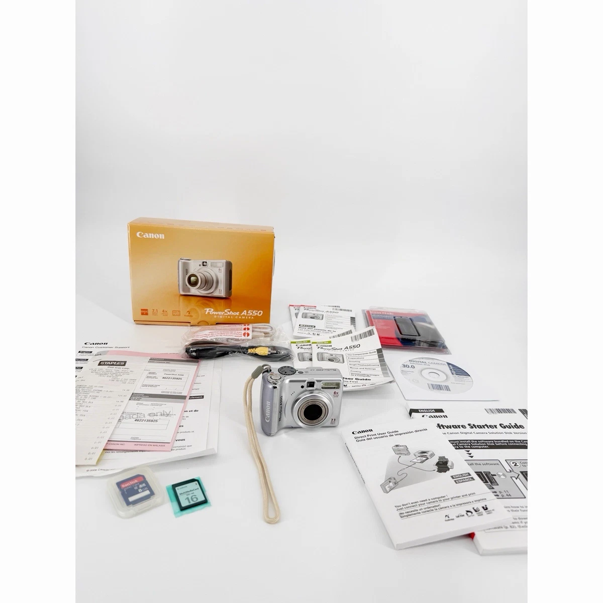 Canon Powershot A550 Digital Cameras with AE/FE Lock for Sale