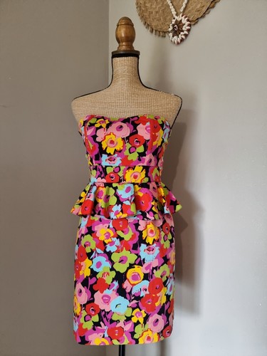 NEW LOOK : ROBE BUSTIER FLEURIE VOLANT À LA TAILLE DRESS COCKTAIL WEDDING