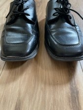 Boys Sonoma Size 4 Black Dress Shoes Lace Tie Worn Once