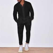 Men Tracksuit 2 Pcs Athletic Sweatsuits Casual Running Jogging Sport Suit Sets