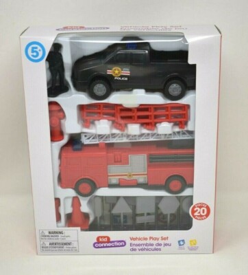NEW Kid Connection Vehicle Play Set (20 Pieces) Police Fire Truck