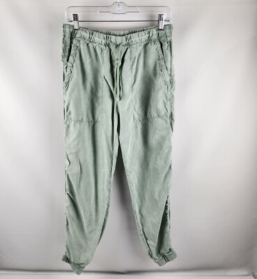 Cloth & Stone Pants Womens M Green Easy Joggers Elastic Waist Drawstring (30x27)