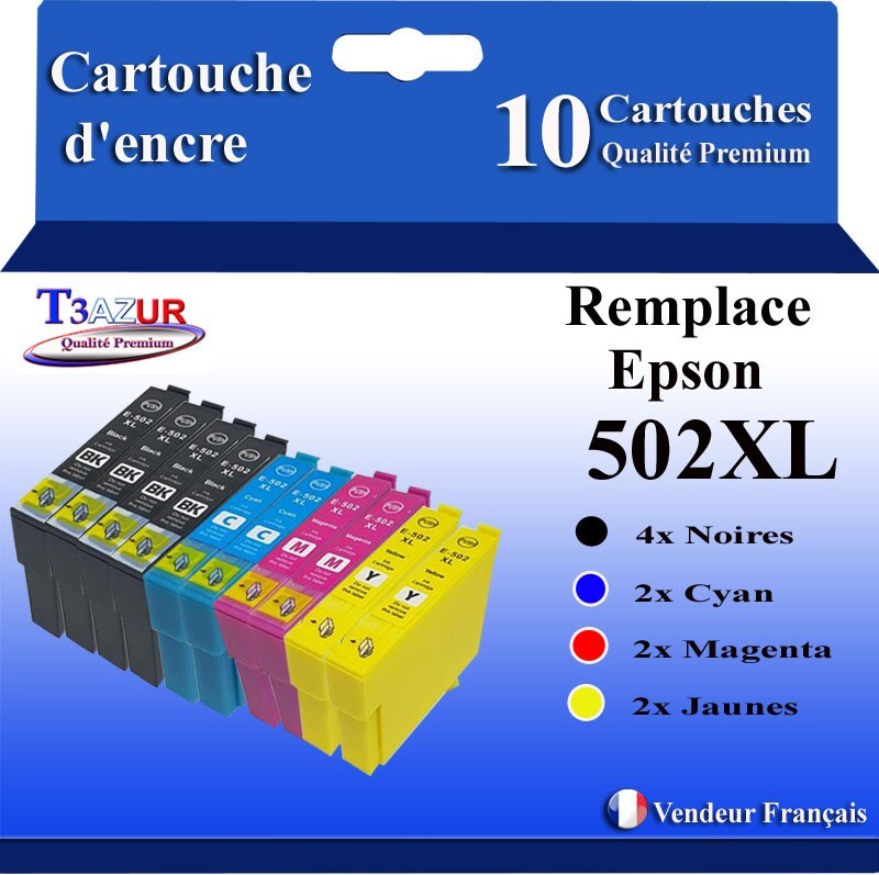 Cartouches 502 XL haute fidélité pour Epson Expression Home XP5155 XP5150 XP5115 lot premium