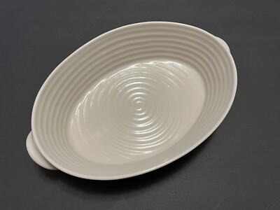Brand New Portmeirion Sophie Conran Large Handled Oval Roasting Dish Pebble
