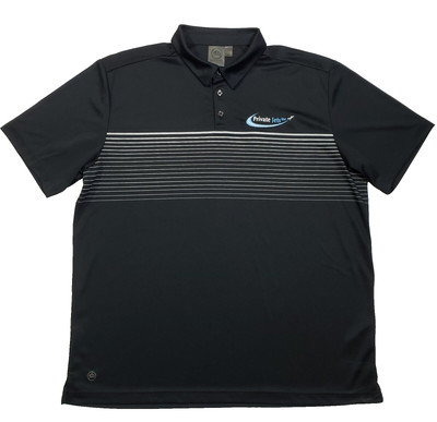 StormTech Shirt Black Performance Polo Men's XL Private Jets Logo