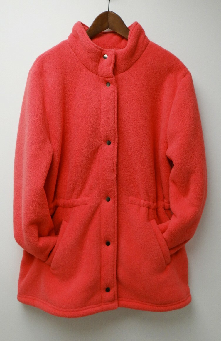 Pink Fleece Jacket Drawstring Waist Basic Edition… - image 1