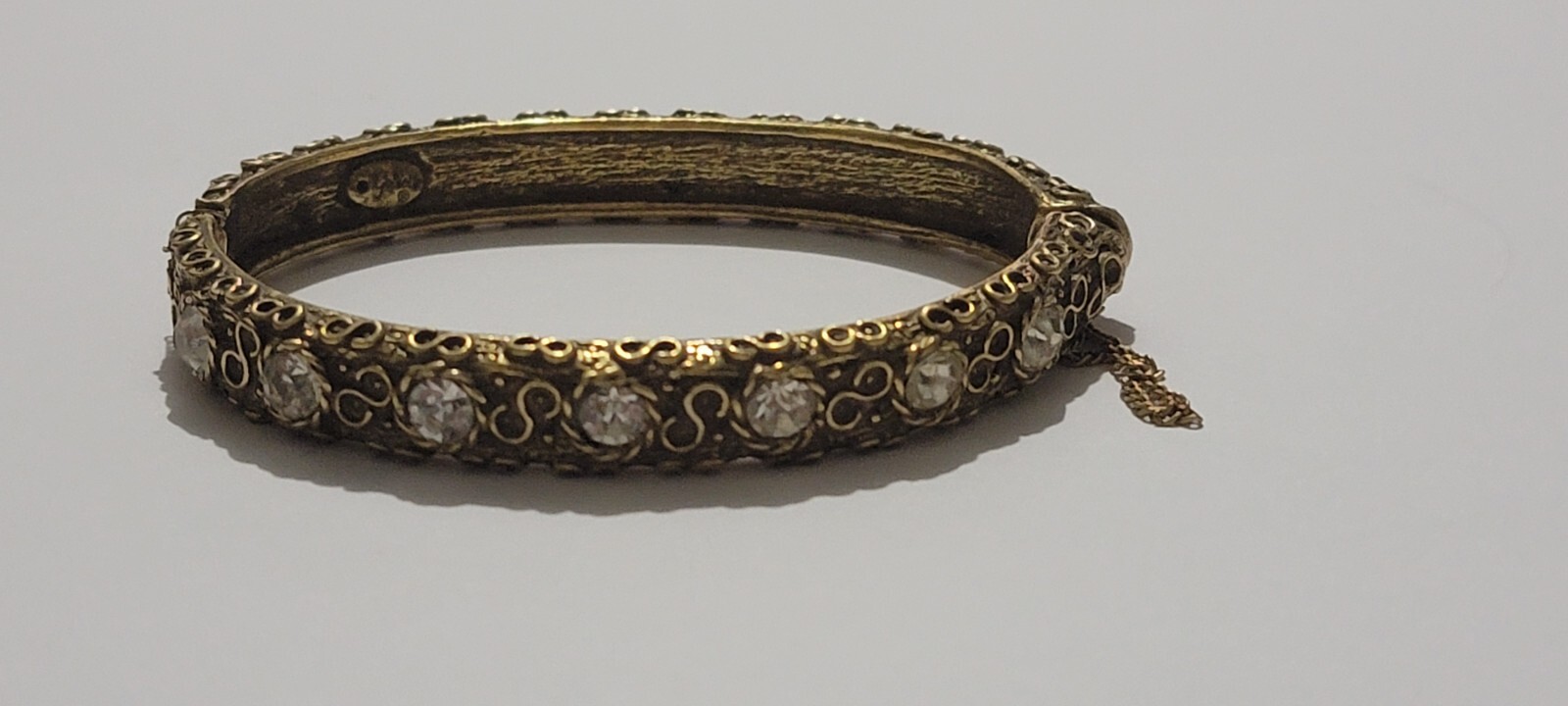 Bracelet Vintage Signé GOLDETTE - Maille Gourmette Couleur Argent - Taille *566 - Occasion Bon état