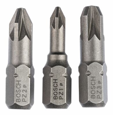 Bosch Zubehör Schrauberbit-Set Extra-Hart - PZ1, PZ2, PZ3 x 25 mm,... 2607001753