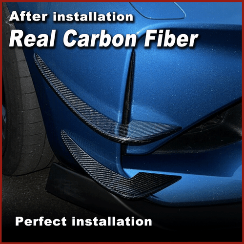 4xCarbon Canards Flaps Splitter alerón delantero aletas labio para BMW F87 M2 16-17 - Imagen 13 de 14
