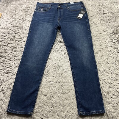 True Religion Rocco SN Flap Pocket Relaxed Skinny Mens 36x32 Blue