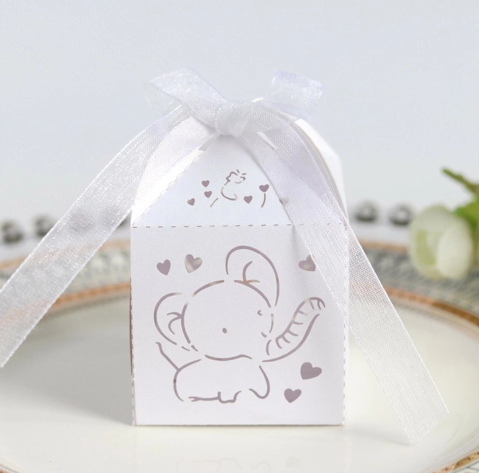 Laser Cut Elephant Candy Boxes Wedding Favor Baby Shower Wholesale - Image 2 of 4