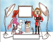 Photographer 3 Female  Cartoon Character Personalized Matted Print Series 1