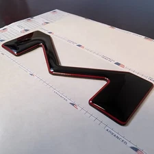 3D BLACK RED OUTLINE RAISED DOMED TAILGATE LETTERS FOR TOYOTA TACOMA 2016-2023