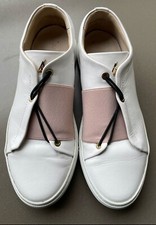BASKETS "TOI ET MOI" FEMME DANIEL ESSA EN CUIR BLANC - TAILLE 40