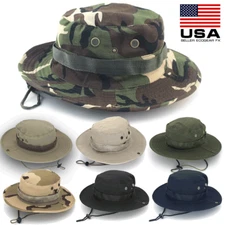 Boonie Bucket Hats Outdoor Fishing Hunting Wide Brim Mesh Camo Safari Sun Cap