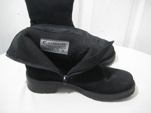 La Canadienne Gavan Black Suede Bootie Shoes Women's Size 6M - Picture 11 of 16