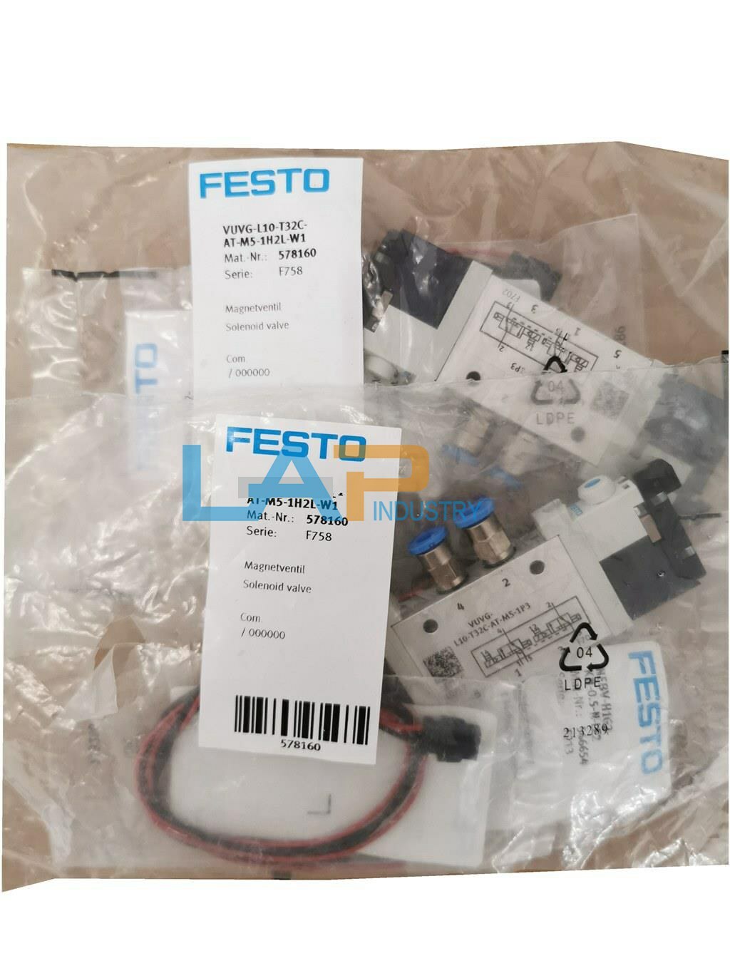 QTY:1 New FOR FESTO VUVG-L10-T32C-AT-M5-1H2L-W1 Solenoid Valve 578160