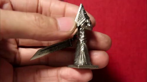Silent Hill White Brass Pyramid Head Miniature Figurine - USA Shipping - Video 1 of 1