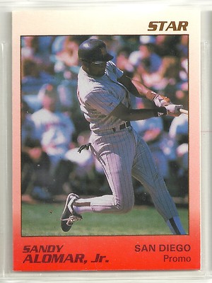 Sandy Alomar Jr Star Company San Diego Padres Orange GLOSSY Promo Card