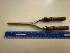 Vintage 1920's Curling Iron Ornate Wood Handles - In Family 3 Generations