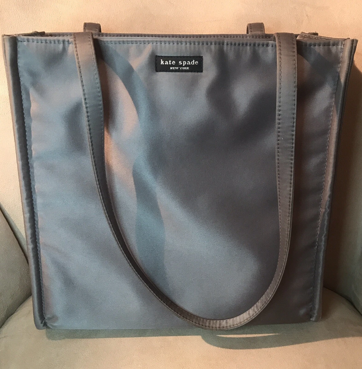 S gray nylon tote bag