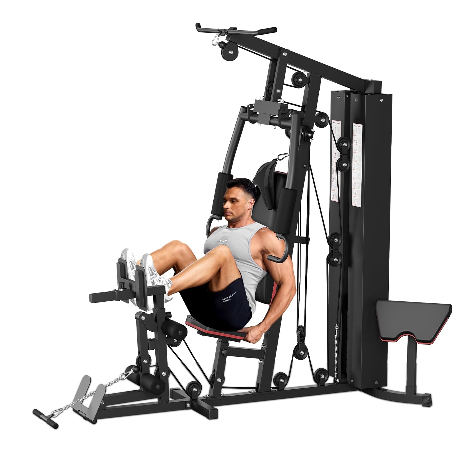 Multifunctional Home Gym Equipment 150Lbs Weight Stack Full Body Workout Machine