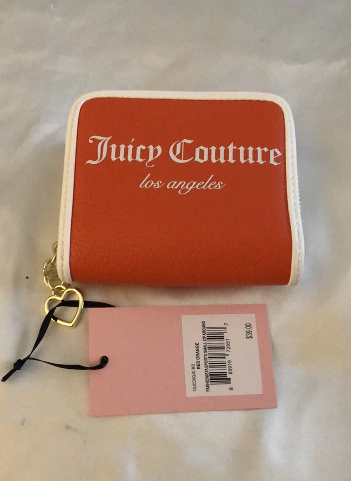 Cartera deportiva Juicy Couture Fashionista pequeña ZA color rojo naranja y blanco nueva con etiquetas Foto 3 de 4
