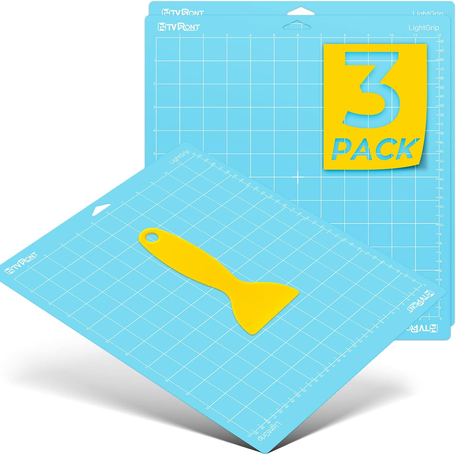 Light Grip Cutting Mat for Cricut, 3 Pack Cutting Mat 12X12 for Cricut Explore A
