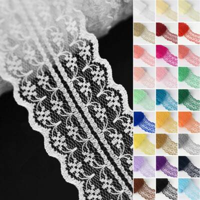 300 Yards 45mm Sewing Embroidered Fabric Bilateral Lace Ribbon Trim Lot DIY