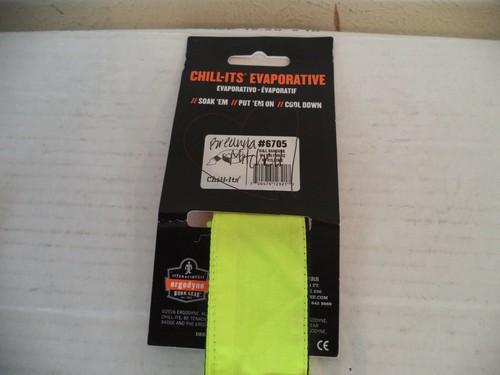 New Yellow/ Lime Ergodyne Chill-Its Evaporative Cooling Bandana Tie, - Picture 4 of 5