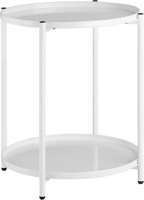 tectake 404198 Side Table Oxford 45.5 x 45.5 x 53 cm White