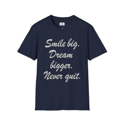 Inspirational Quote Smile Never Quit Dreamer T-Shirt Motivationa Great Gift - Picture 18 of 29