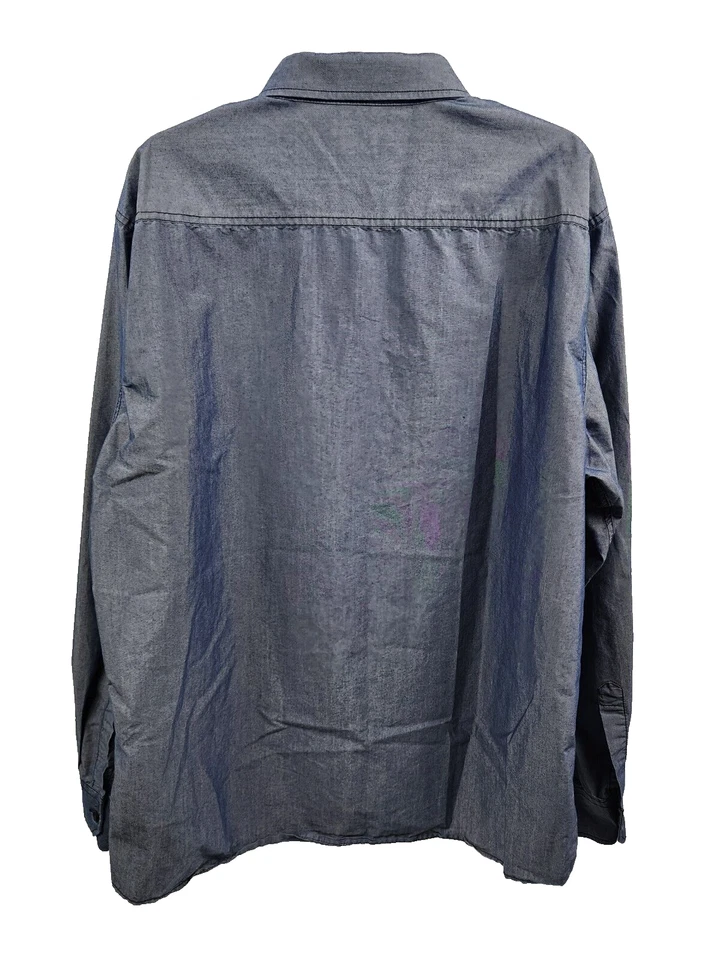 Camisa azul con botones manga larga XXL azul Eighty Eight para hombre Foto 2 de 4