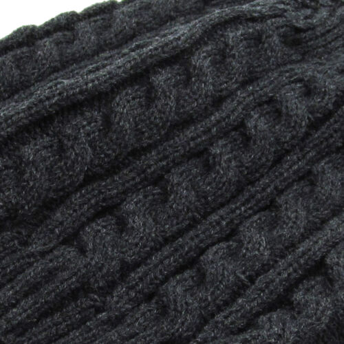 Gorro tejido con cable liso con puños de moda elástico sombrero de invierno gorra de esquí - Imagen 20 de 96