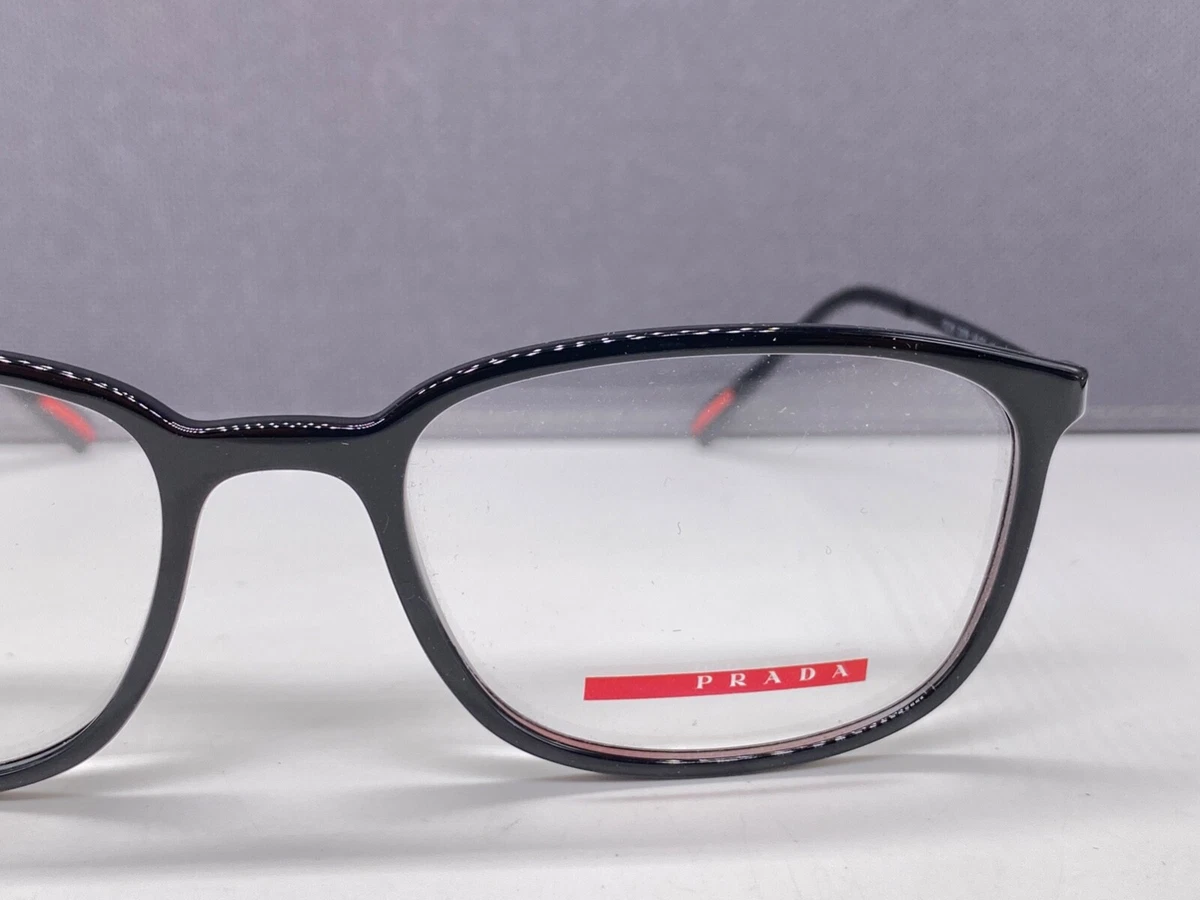 PRADA Eyeglasses Frames men woman Black Rectangular Oval Vps 03H
