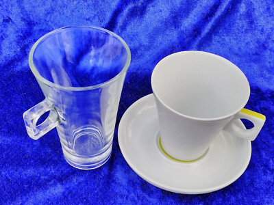 Nescafe Dolce Gusto-Esspressotasse & Untertasse + Latte Macchiato Glas ..