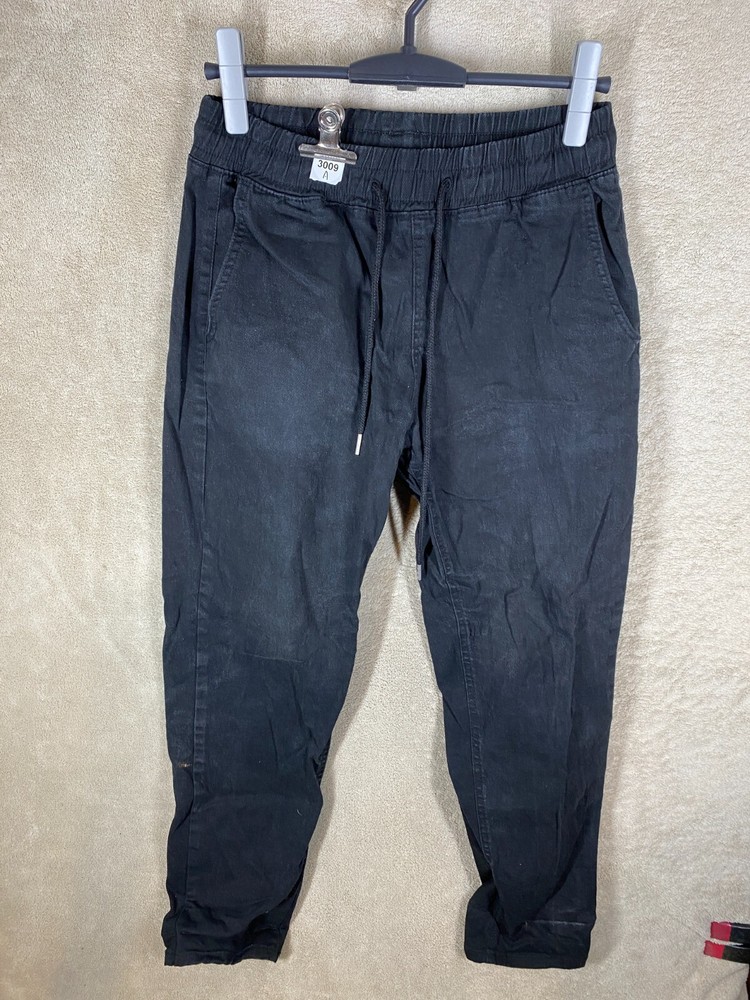 Casual Black Drawstring Joggers for Men - Size M
