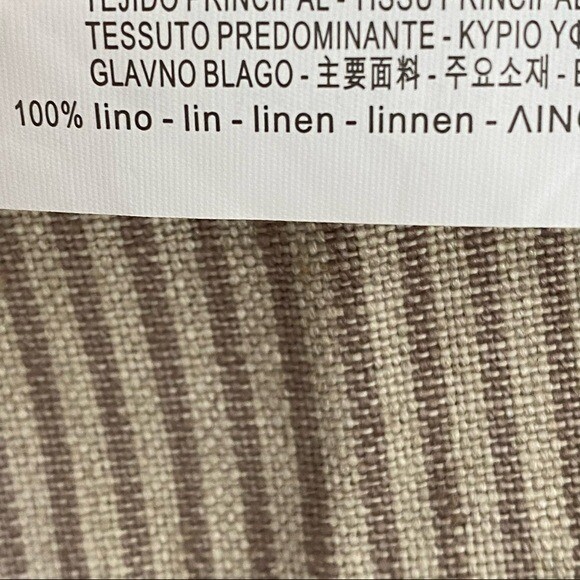 Zara Woman Stripe Wrap Dress Coat Sz Med Belted Linen Fringe Hem Roll Up Sleeves thumbnail 9