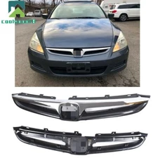 For Honda Accord 4dr Sedan 06 07 Front Bumper Upper Grille Chrome Trim