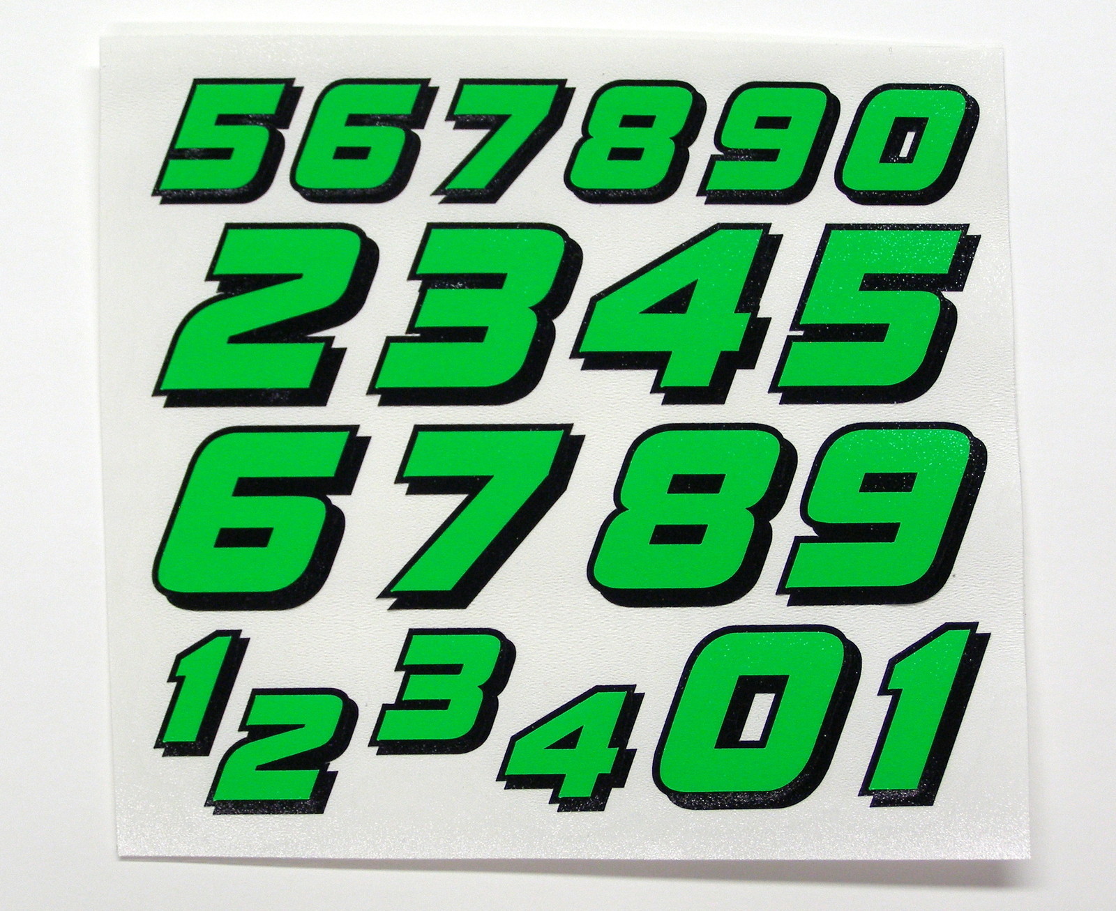 Racing Numbers Decal Sticker Sheet Mini Set FL Green Black 1/8 1/10 RC models