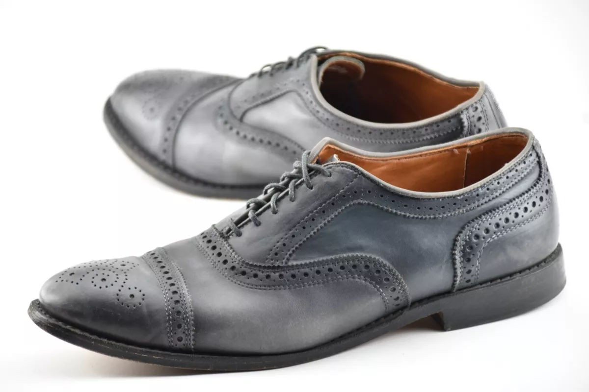 RARE COLOR ALLEN EDMONDS 11E STRAND GRAY CALF LEATHER CAP TOE