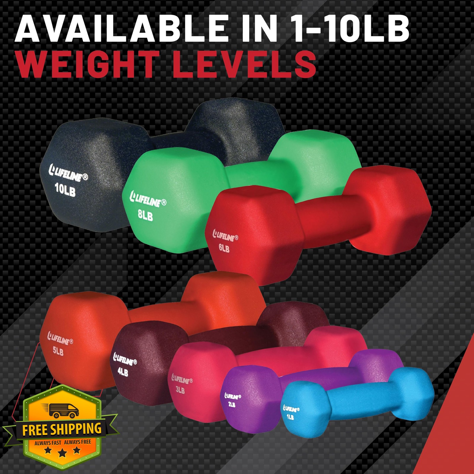 Lifeline Fitness Neoprene Dumbbell Weights Home Gym