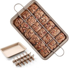 Brownie Pan with Dividers, Non Stick Brownie ...