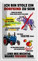 Blechschild 18X12 Cm Stolz Dorfkind Kinder Teens Spruch Zitat Zu Sein WeißEs Wit