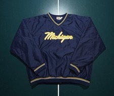 Vintage 90s University of Michigan Wolverines Pullover Windbreaker Jacket Men XL
