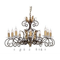 Kronleuchter HäNgelampe Deckenleuchte Stahl Bronze Gold D 90 Cm Esszimmerlampe