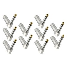 10PCS 1/4 TS Right Angle Mono Phone Plug for recording and performances