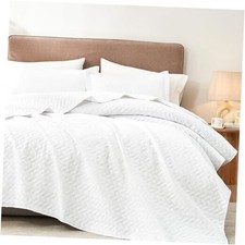 White Quilt Queen Size - Chevron Full/Queen-90"x96" White Chevron Pattern